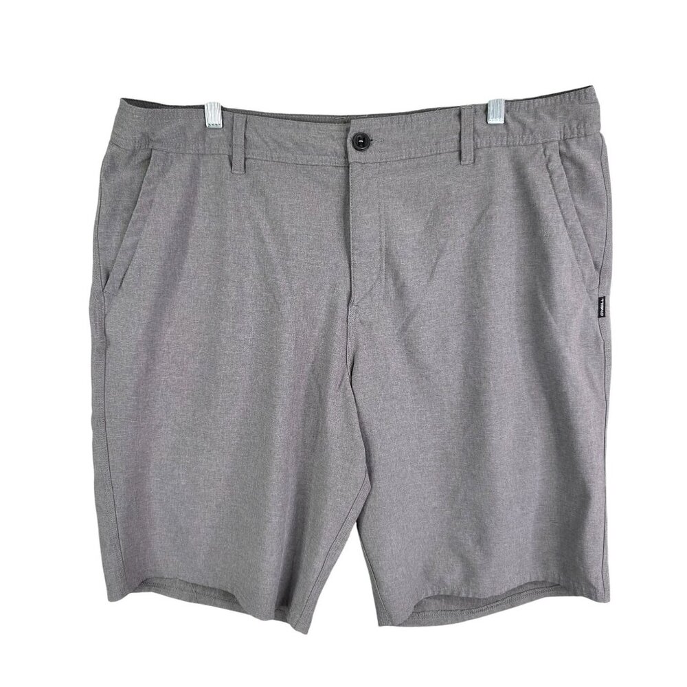 Mens O'Neil Gray Hybrid Chino Shorts Drawstring Polyester Stretch 11.5" Inseam 3